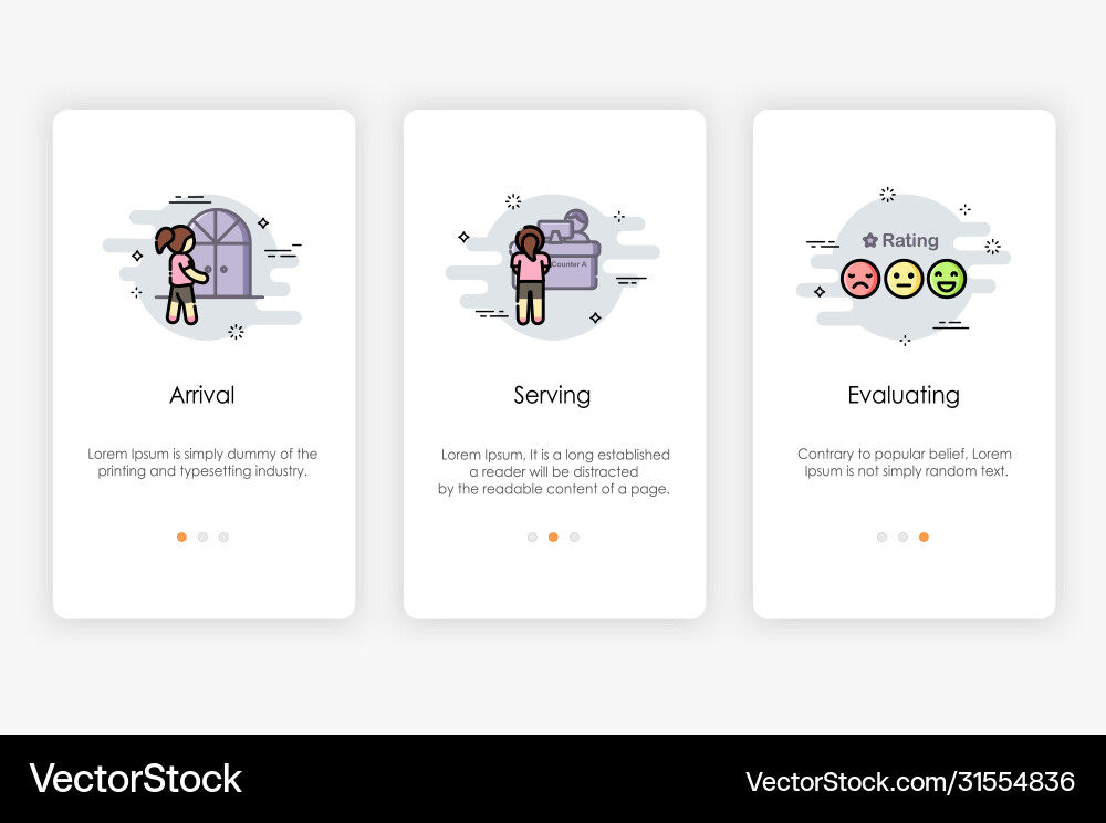 Onboarding screens design in using service Vector Image