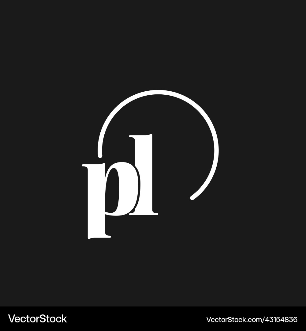Pl logo initials monogram with circular lines Pl logo initials monogram with circular lines Vector Image