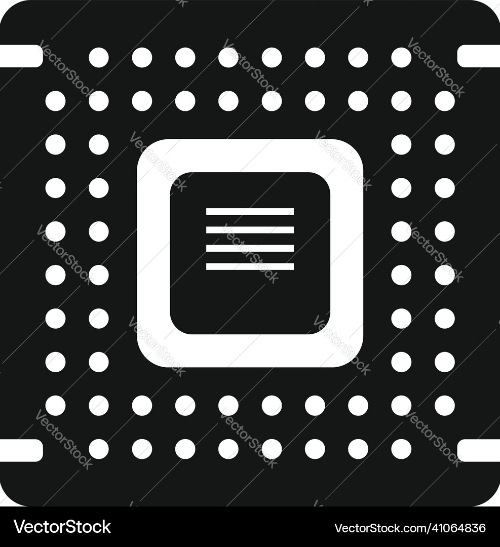 Processor icon simple cpu chip Processor icon simple cpu chip vector image