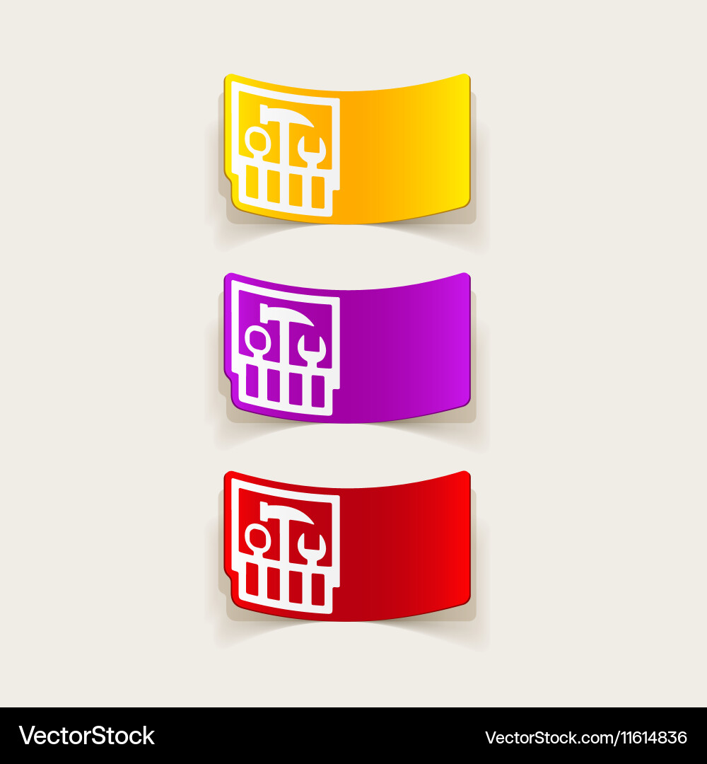 Realistic design element set of tools Vector Image