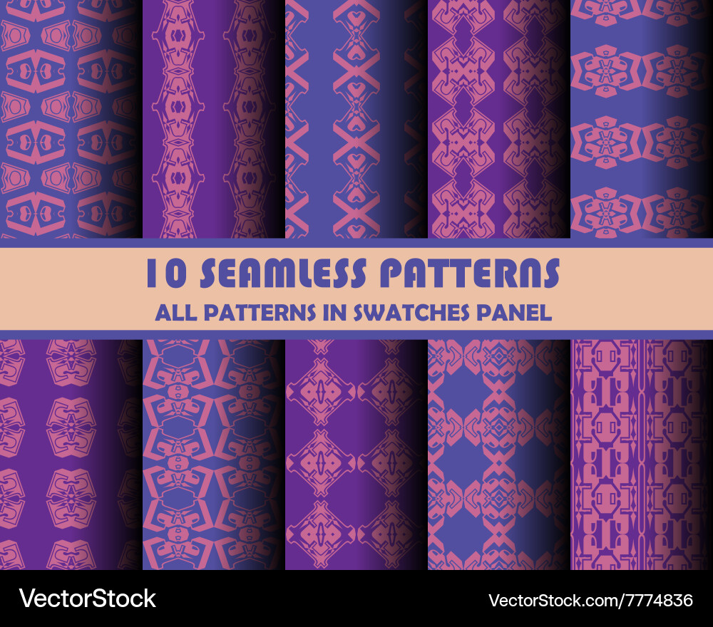 Set of geometric patterns for design vector image