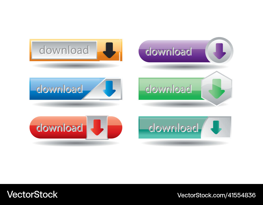 Set of modern material style buttons for website vector image