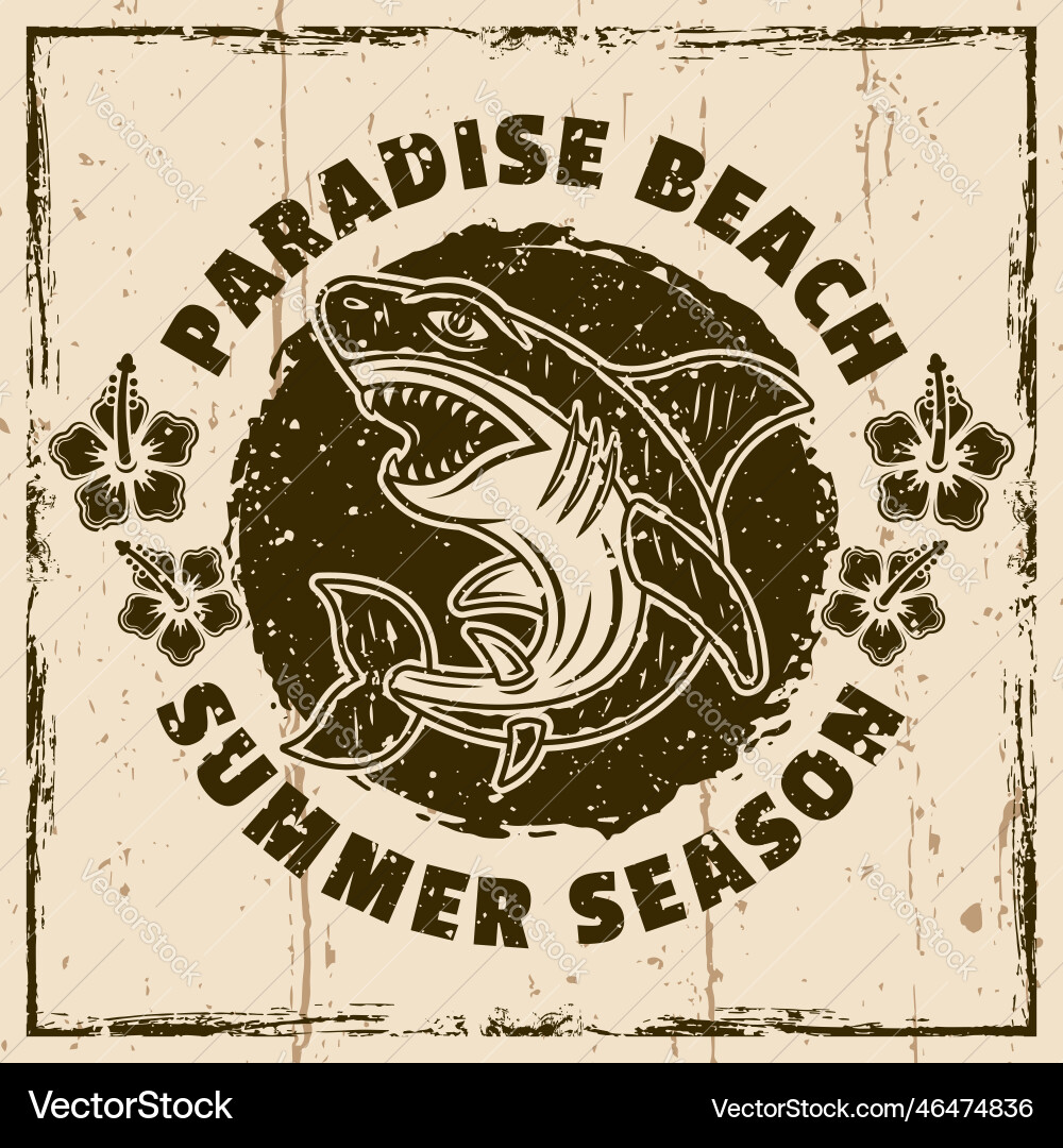 Shark Vintage Emblem Label Badge oder Logo Shark Vintage Emblem Label Badge oder Logo vektorbild