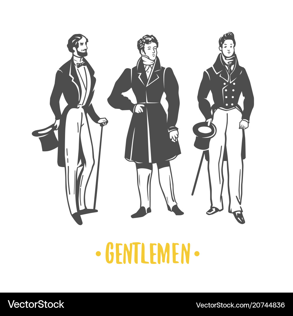 Victorian Gentleman Objects Vector Image