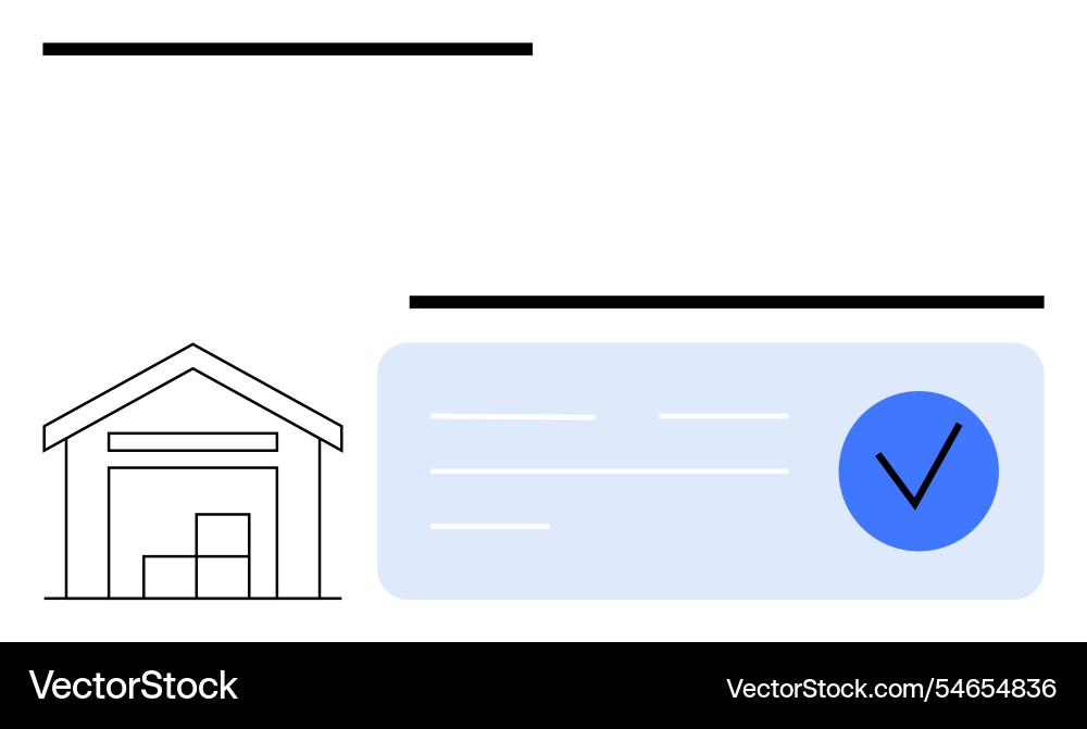 Warehouse with stacked boxes and a large check Warehouse with stacked boxes and a large check vector image