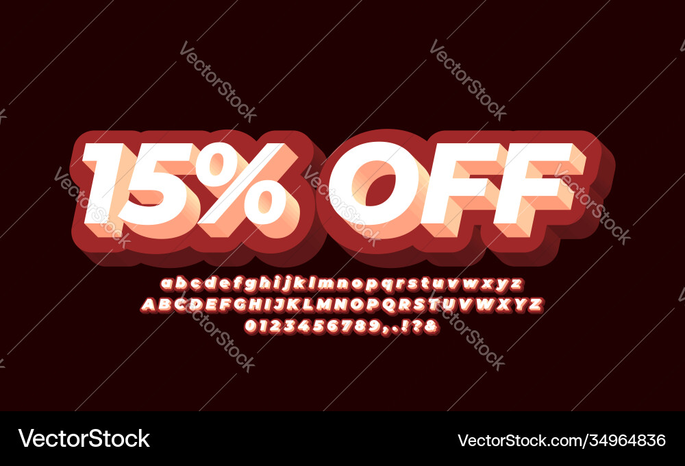 White and copper 3d text effect or font style Vector Image