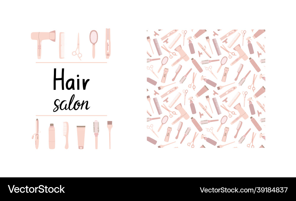 A set with frame and seamless pattern Vector Image