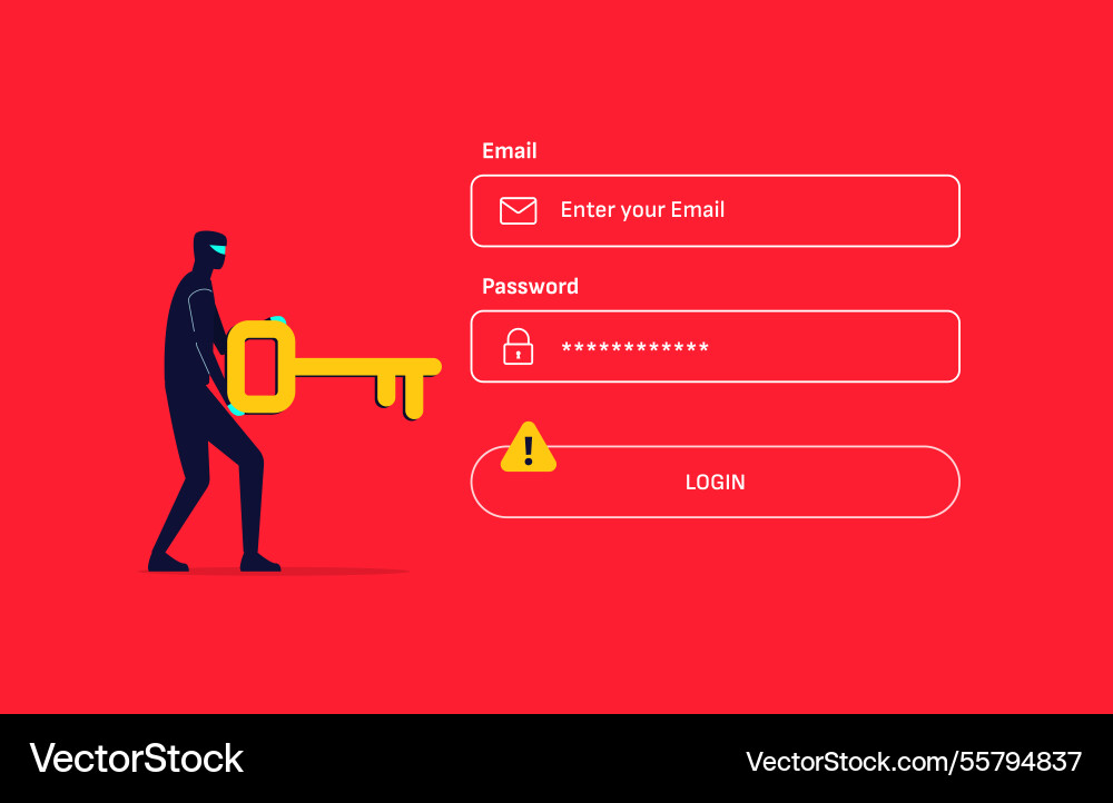 Access alert anonymous attack breach code Access alert anonymous attack breach code vector image