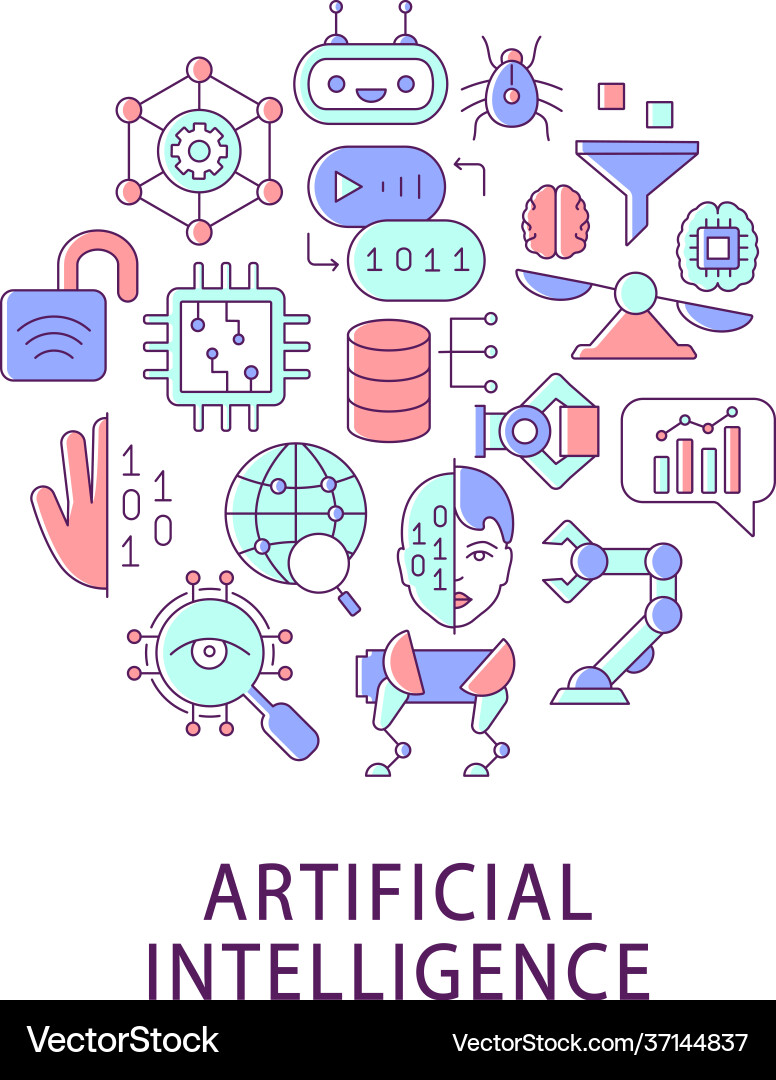 Artificial intelligence abstract color concept Vector Image