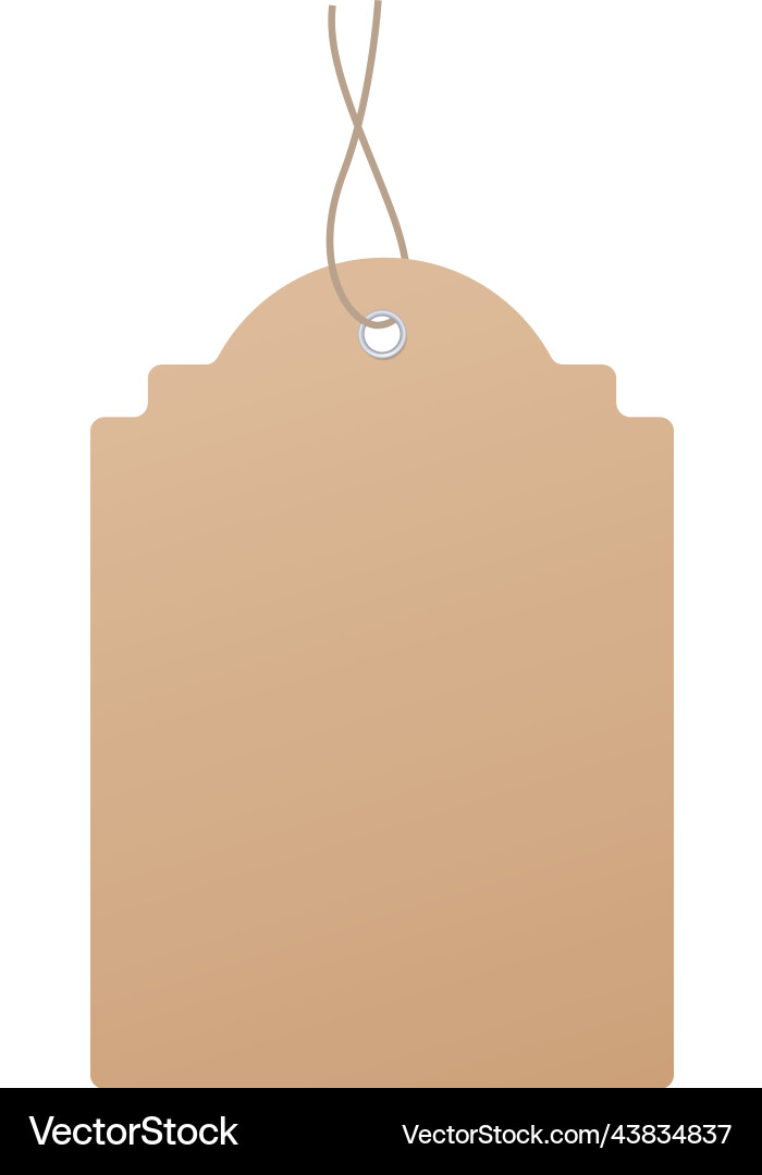 Baggage tag hanging on string cardboard label Baggage tag hanging on string cardboard label vector image