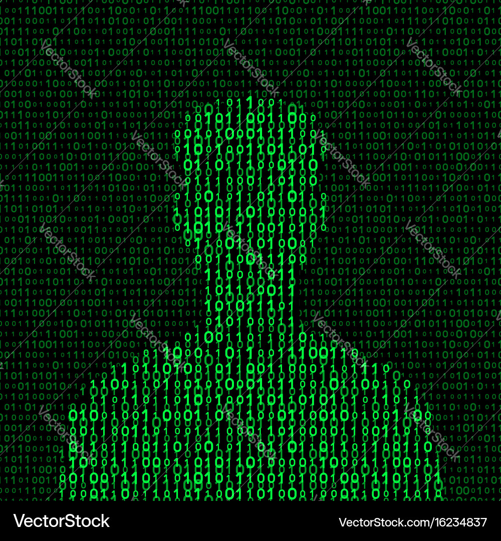 Binary Code Silhouette vector image