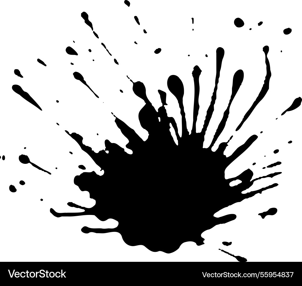 Black ink drops and paint splashes hand drawn Black ink drops and paint splashes hand drawn vector image
