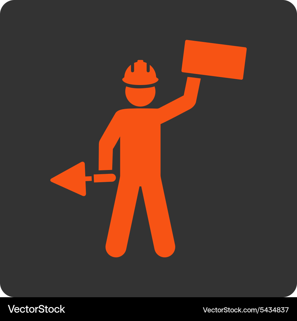 Builder icon from basic plain set vector image