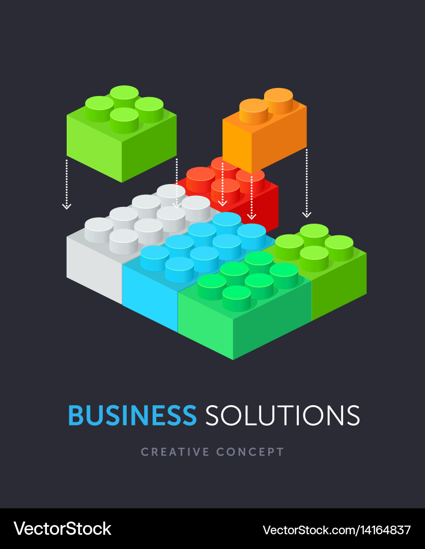 Building Block Business Solutions vector image