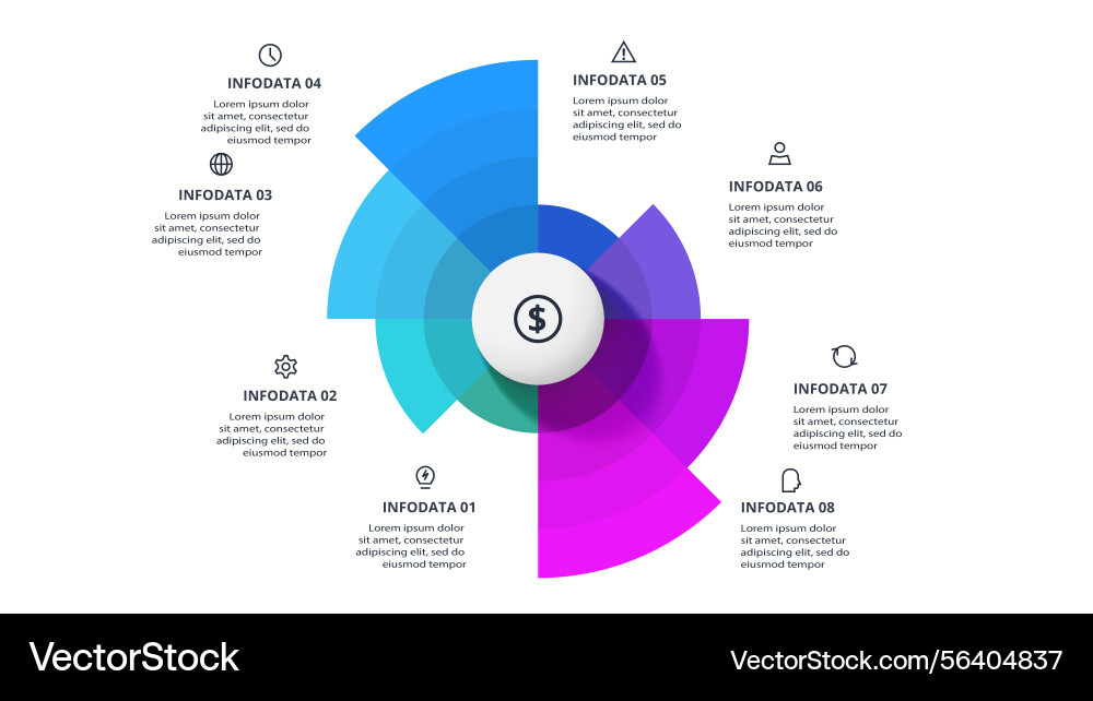 Business data visualization process chart Business data visualization process chart Vector Image