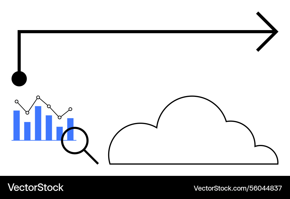 Data flow arrow connecting cloud computing Data flow arrow connecting cloud computing vector image
