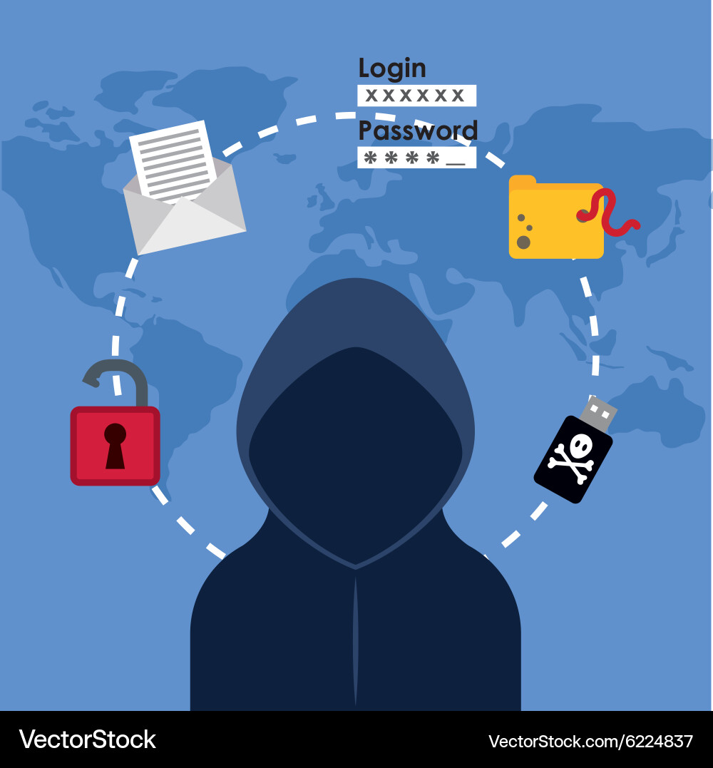 Digital fraud and hacking design vector image