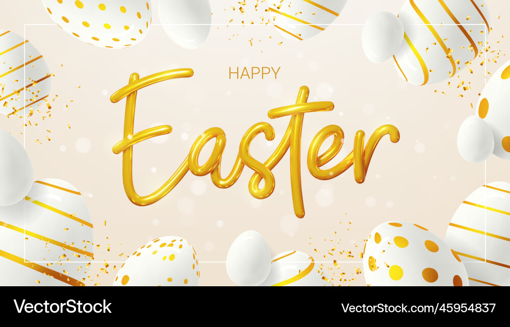 Easter greeting card template holiday vector image