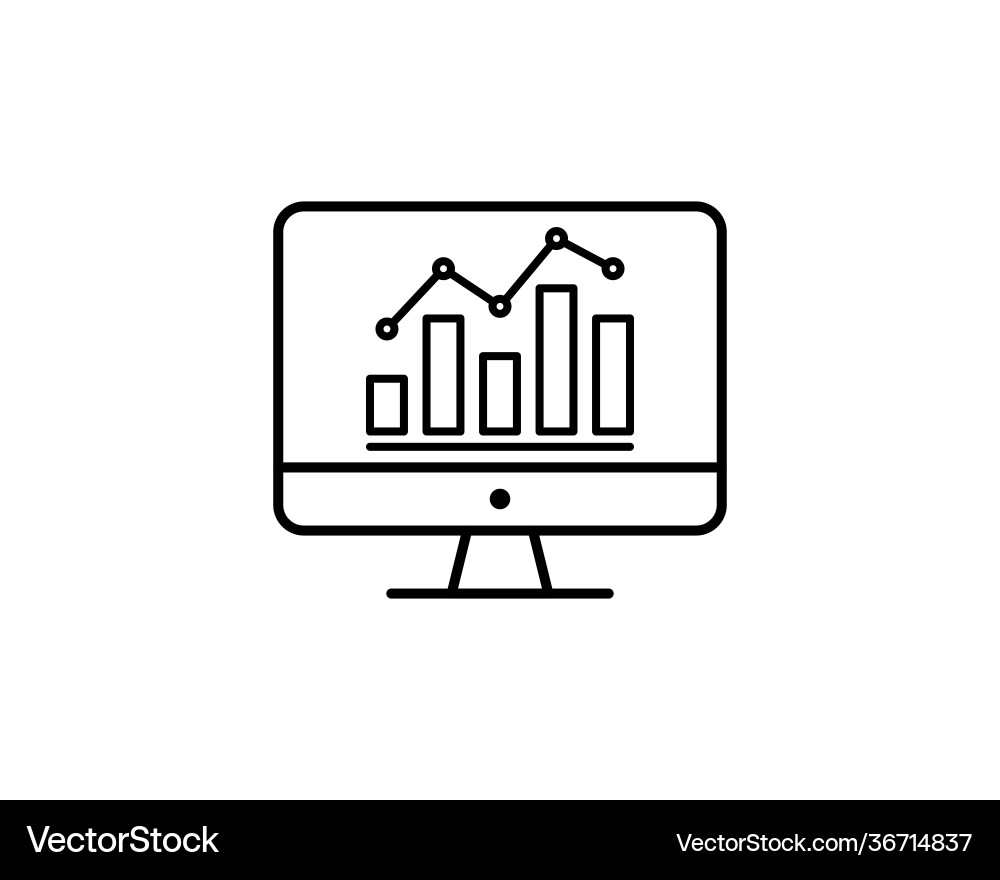 Financial analytic chart graphs on computer Financial analytic chart graphs on computer vector image