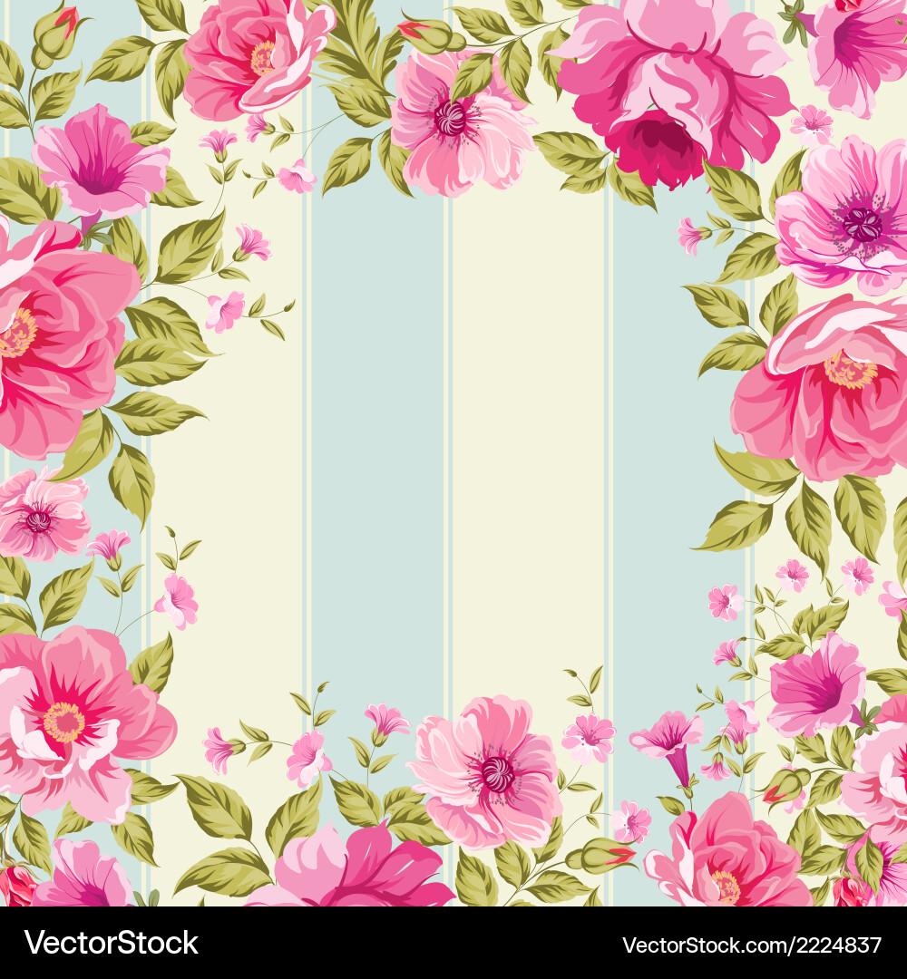 Floral Rose Wallpaper Vector Image