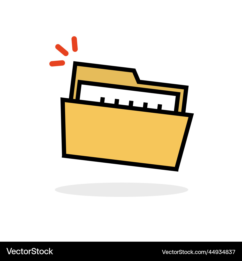 Folder icon with pop and document Folder icon with pop and document vector image