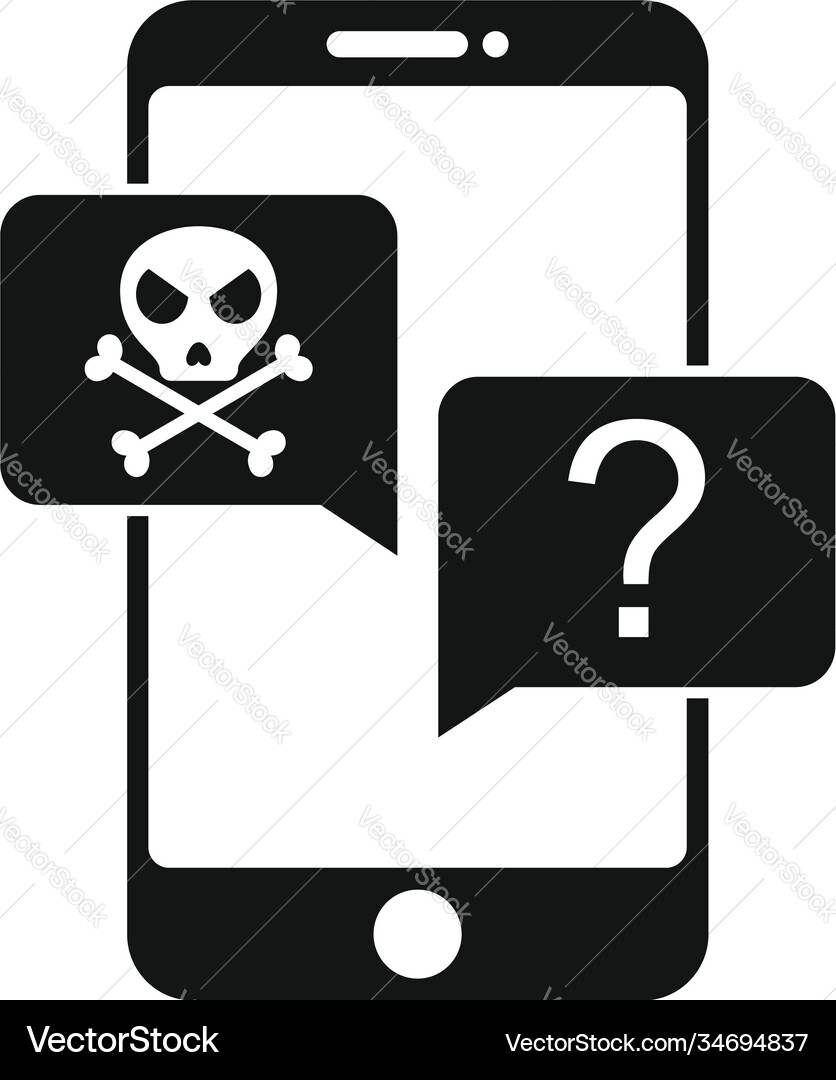 Hacked smartphone icon simple style Hacked smartphone icon simple style vector image