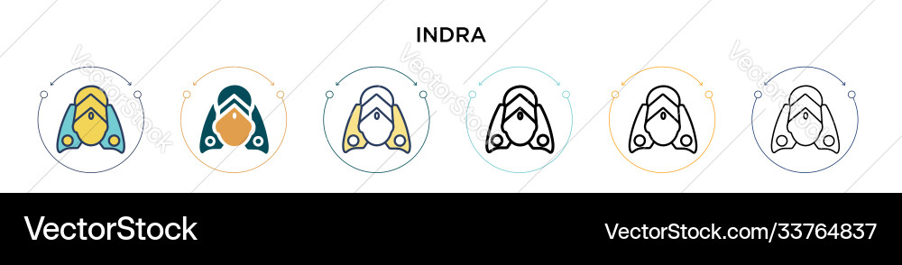 Indra icon in filled thin line outline and stroke Vector Image