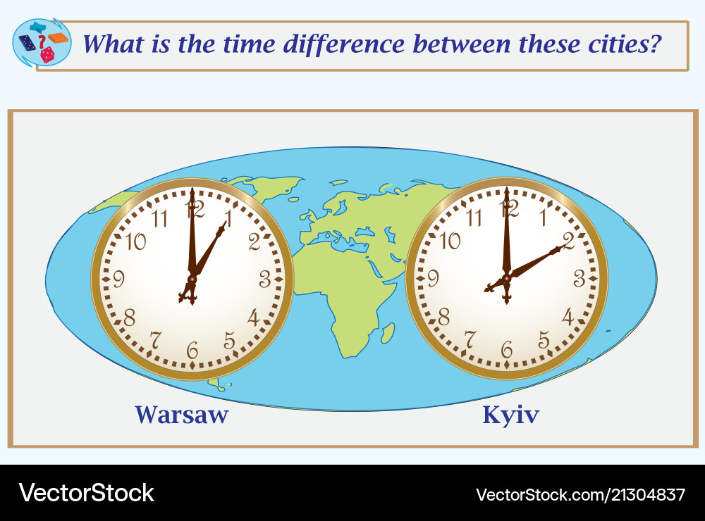 Logical task what is the time difference between Logical task what is the time difference between vector image