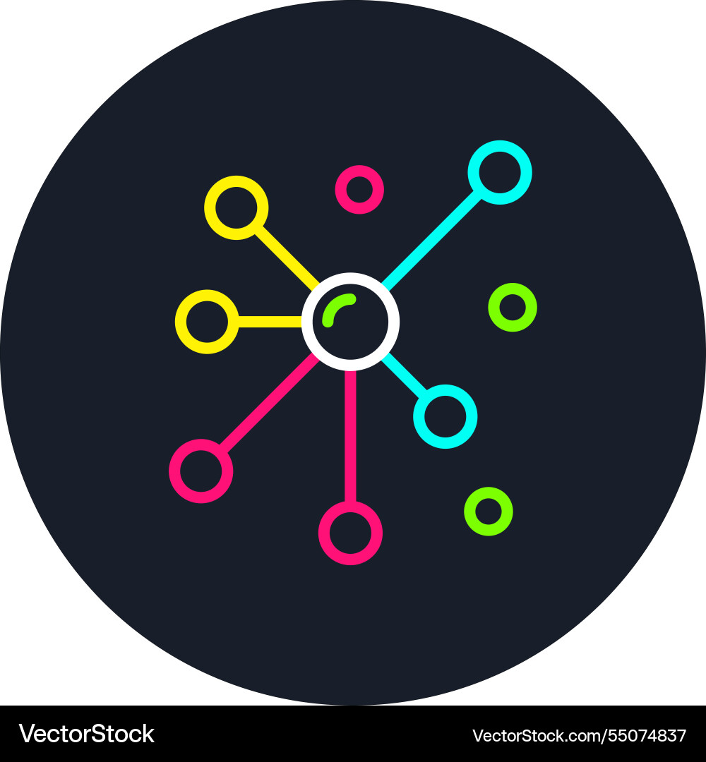 Node line multi color icon Vector Image