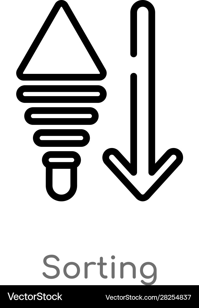 Outline sorting icon isolated black simple line Vector Image