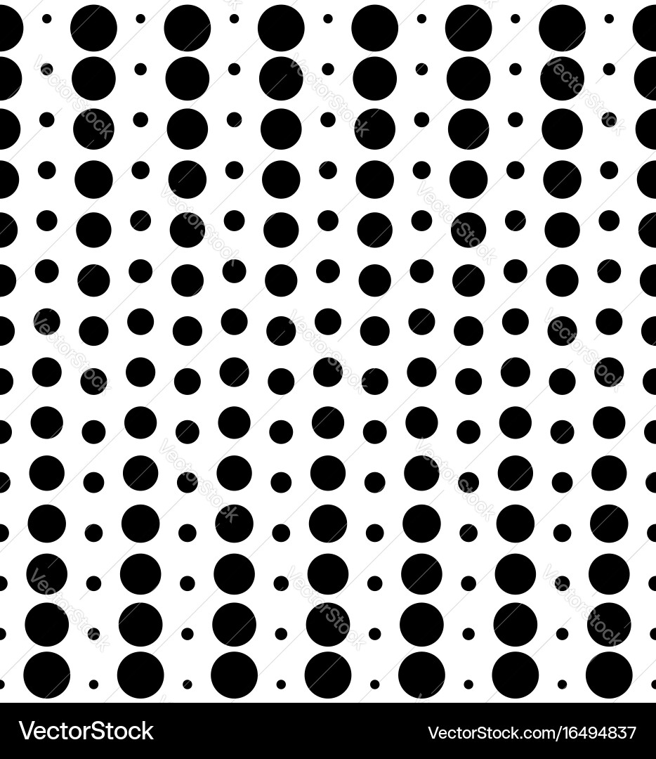 Seamless pattern different sized circles black vector image