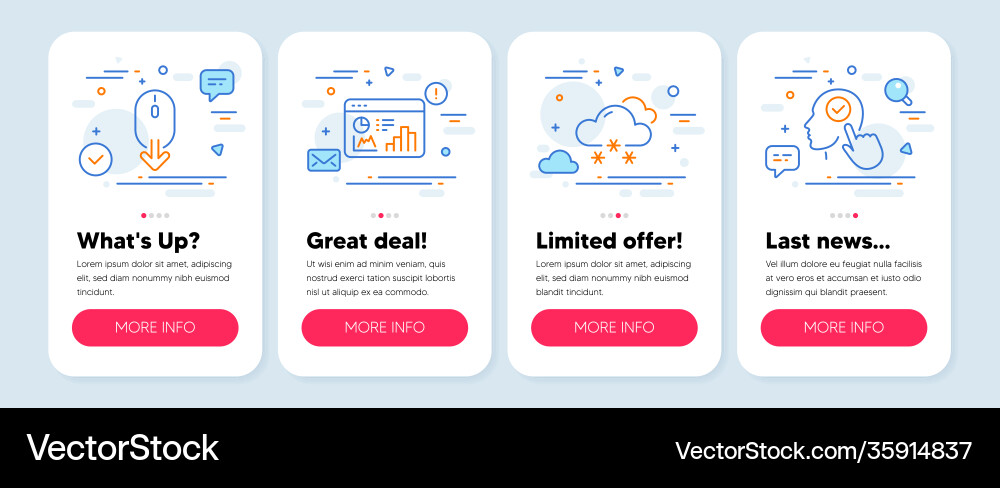 Set line icons such as scroll down snow Set line icons such as scroll down snow Vector Image