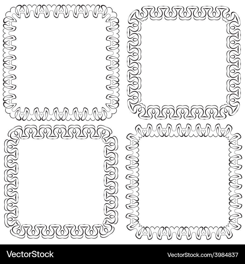 Set openwork frame for design vector image