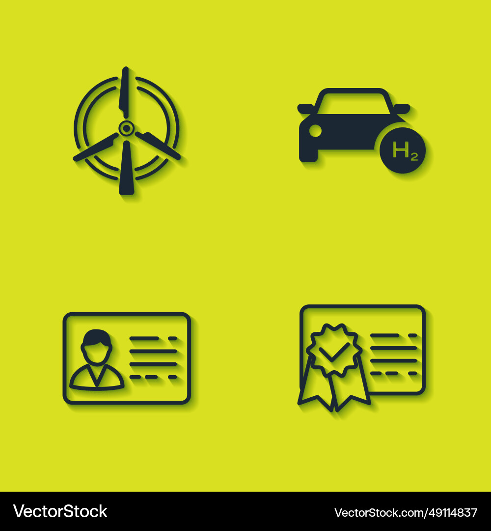 Set rotating wind turbine certificate template Vector Image