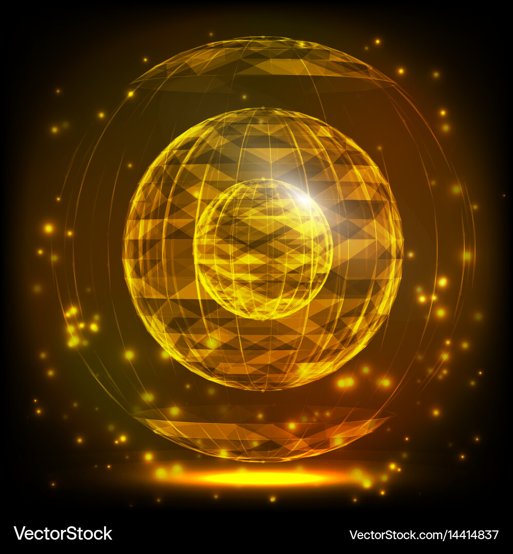Sphere consisting of triangles and lines vector image