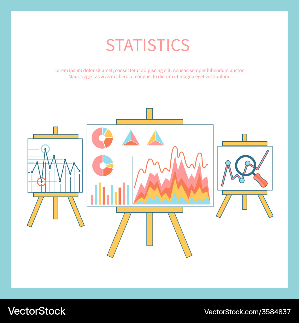 Stand with charts and parameters Vector Image