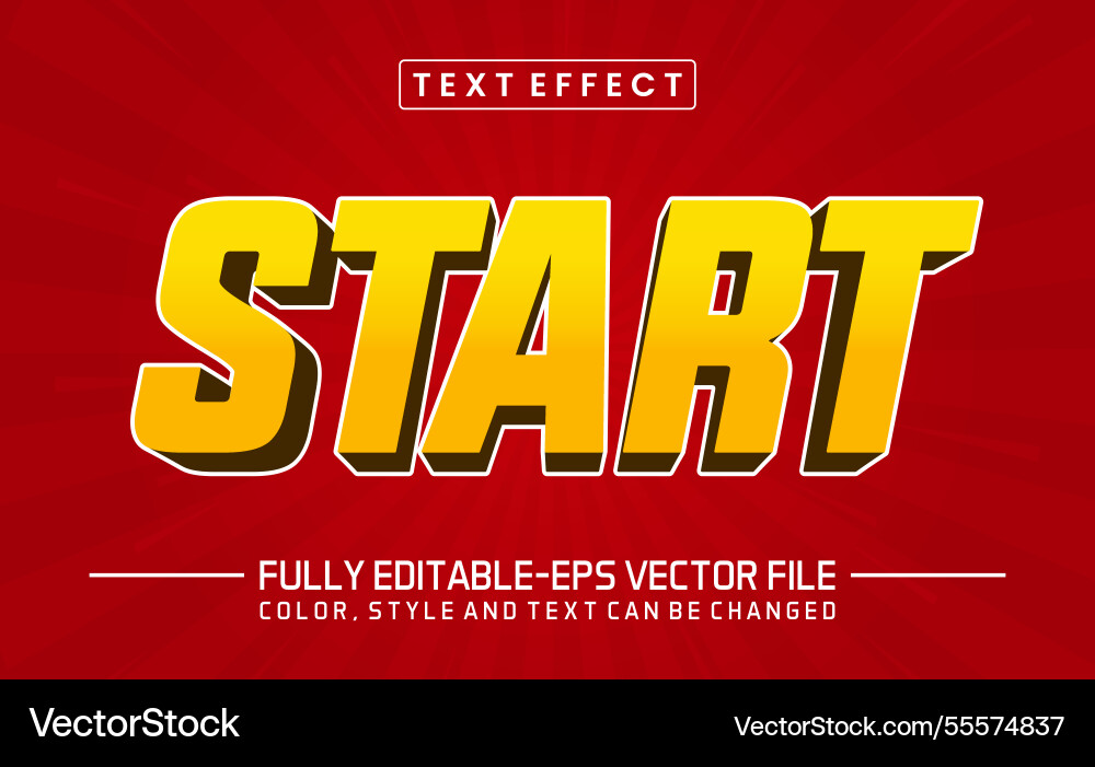 Start font text effect editable Start font text effect editable vector image