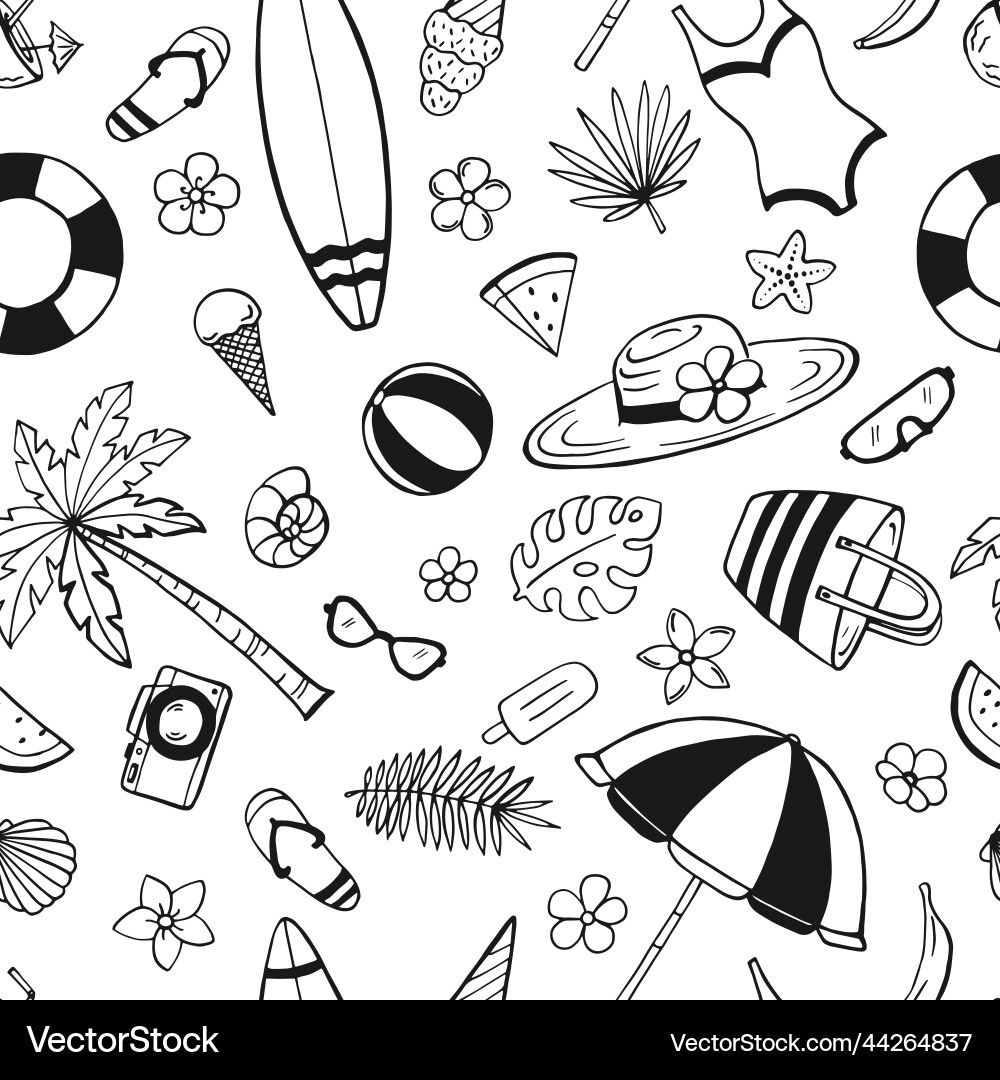 Summer Beach Pattern - Tropical Palms Royalty Free Vector