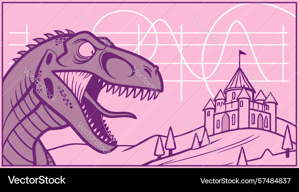 Tyrannosaurus rex with abstract data patterns vector image