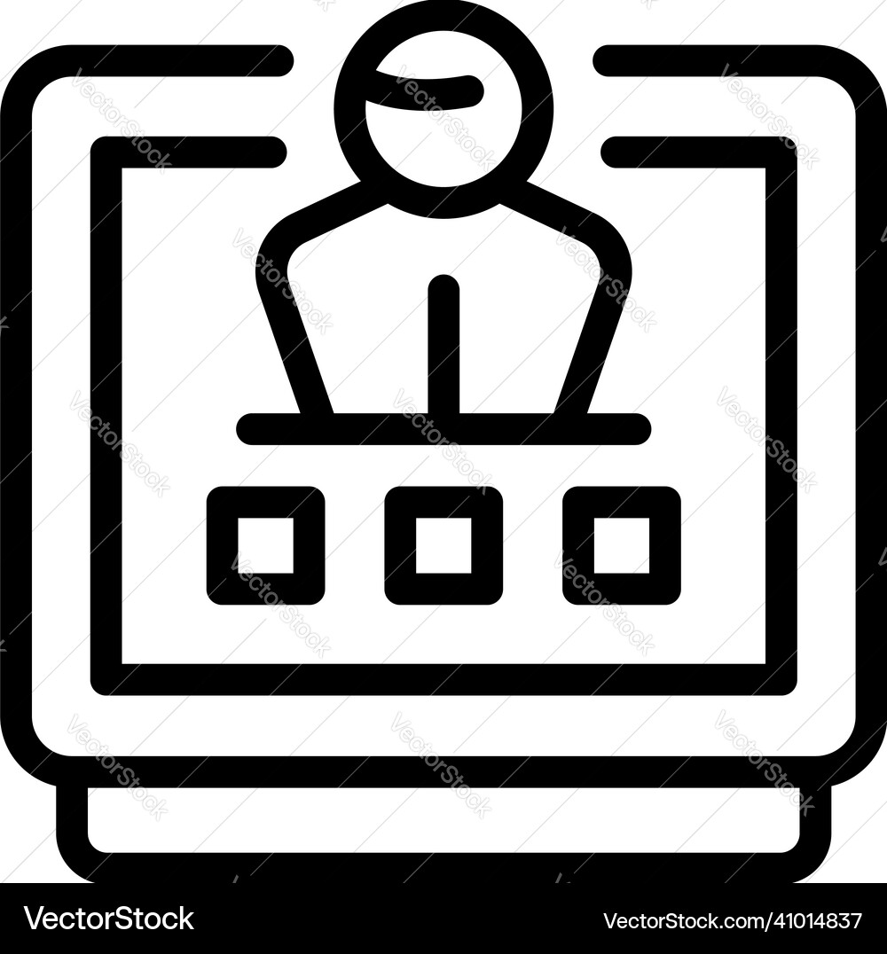 Virtual class icon outline computer Virtual class icon outline computer Vector Image