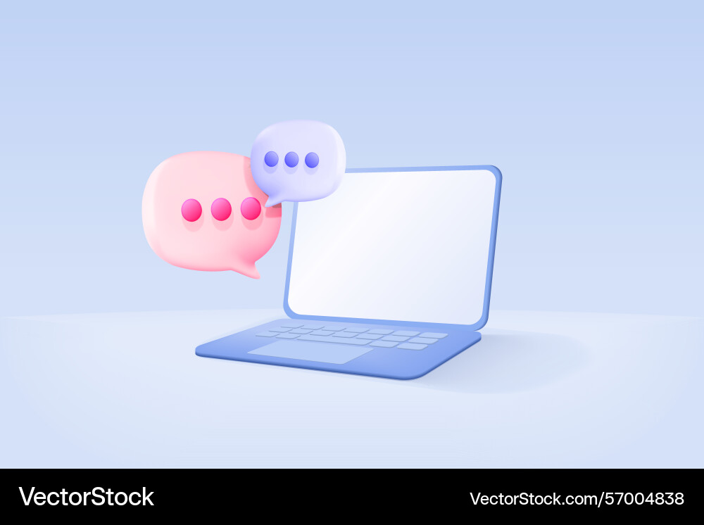 3d speech bubble with notebook for photo gallery 3d speech bubble with notebook for photo gallery Vector Image