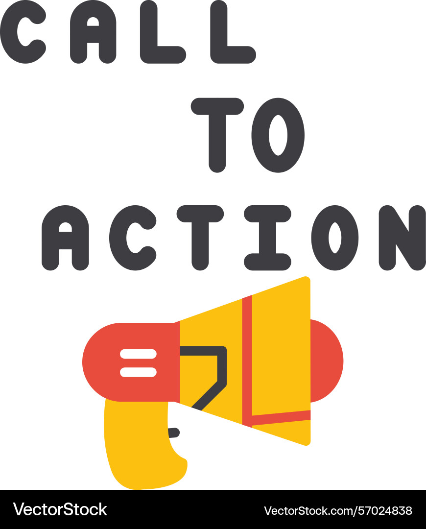 Call to action performance flat style icon design Vector Image