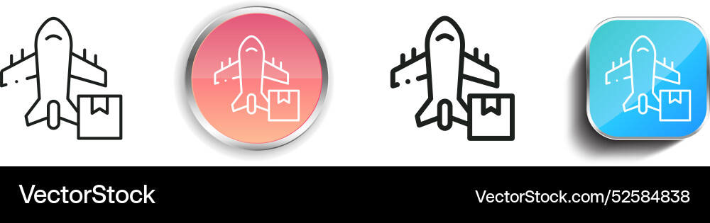 Cargo icon thin linear regular and button style vector image