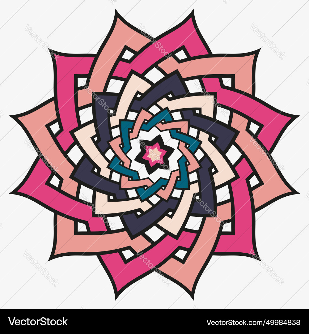 Circular multi-colored pattern with weave vector image