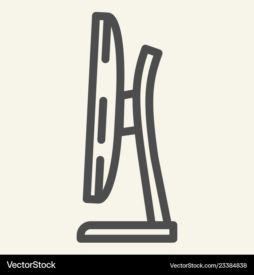 Computer monitor line icon display Vector Image