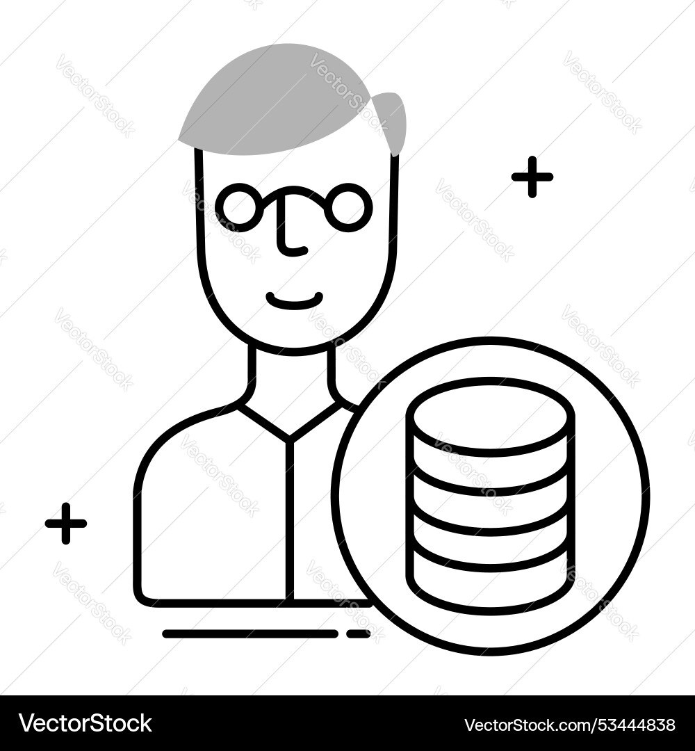 Data scientist and machine learning icon design vector image