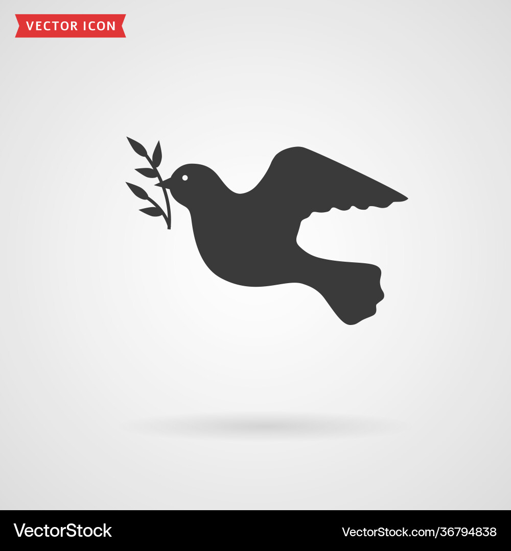 Dove icon peace concept Royalty Free Vector Image