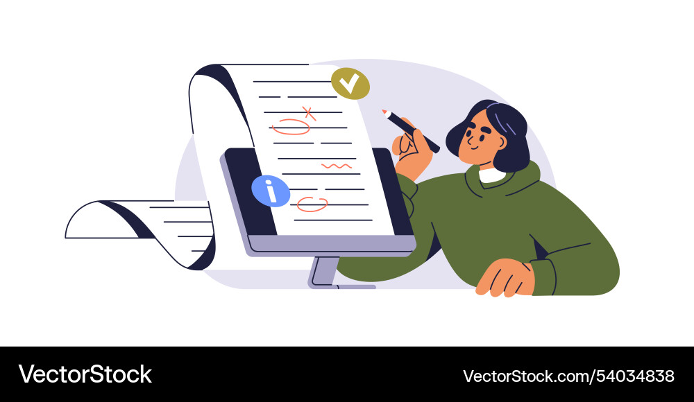 Grammar check and text errors concept editor Grammar check and text errors concept editor vector image