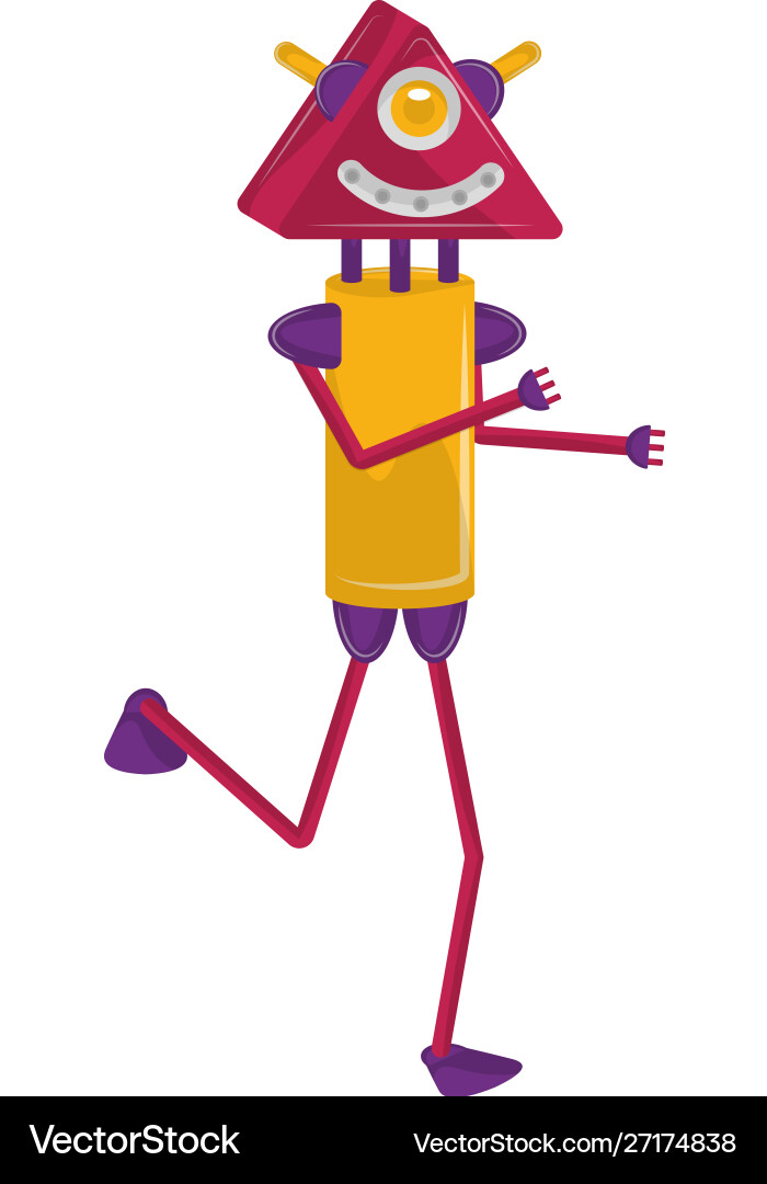 Happy robot toy Vector Image
