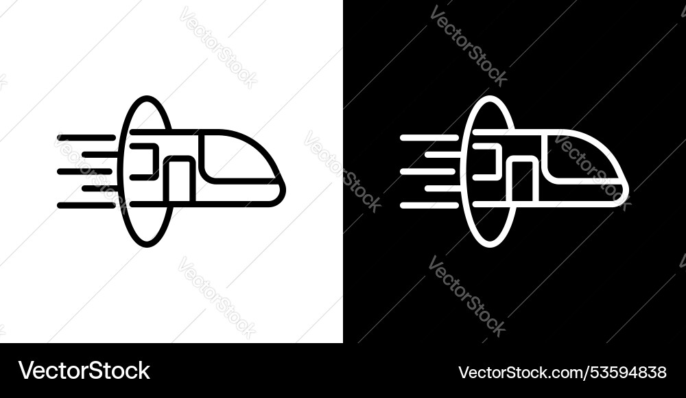 Hyperloop thin line icon set Hyperloop thin line icon set vector image